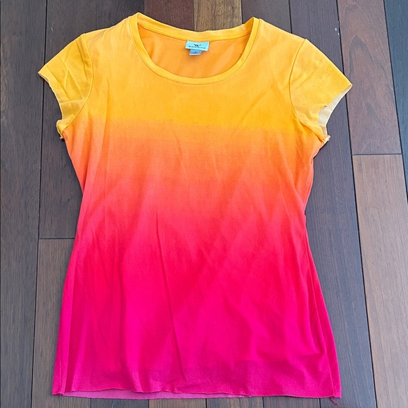 Worthington Vibrant Orange and Pink Short Sleeve Tee - Picture 1 of 2